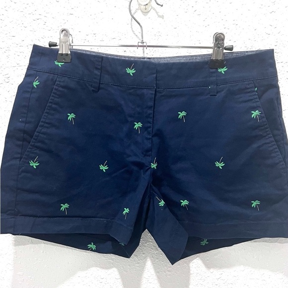 Nautica Blue and Green Bermuda Shorts with Palm Tree Embroidery 2 - Picture 1 of 5